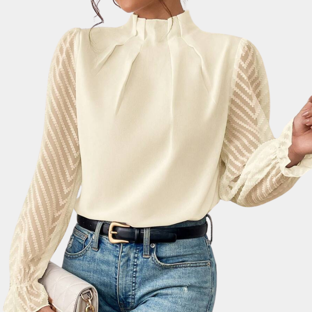Maison Mary™ | Modern High-Neck Blouse