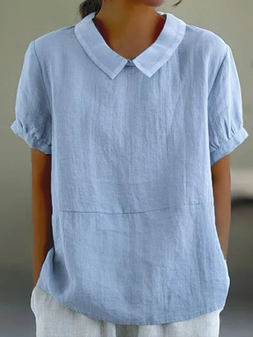 Maison Mary™ | Short Sleeve Linen Blouse