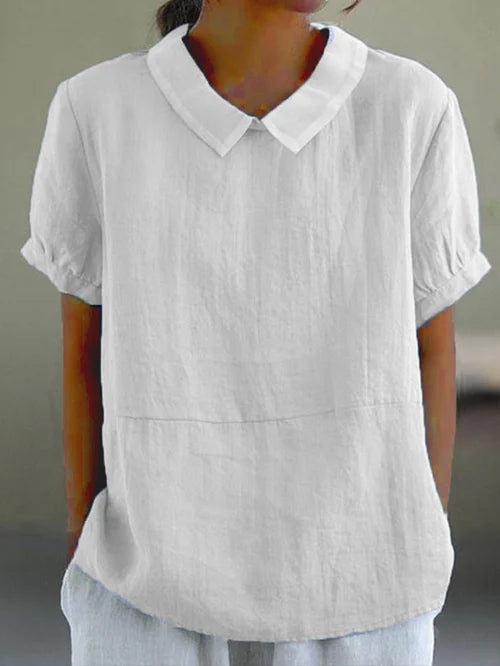 Maison Mary™ | Short Sleeve Linen Blouse