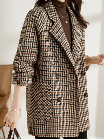 Maison Mary™ | Classic Long Checkered Blazer
