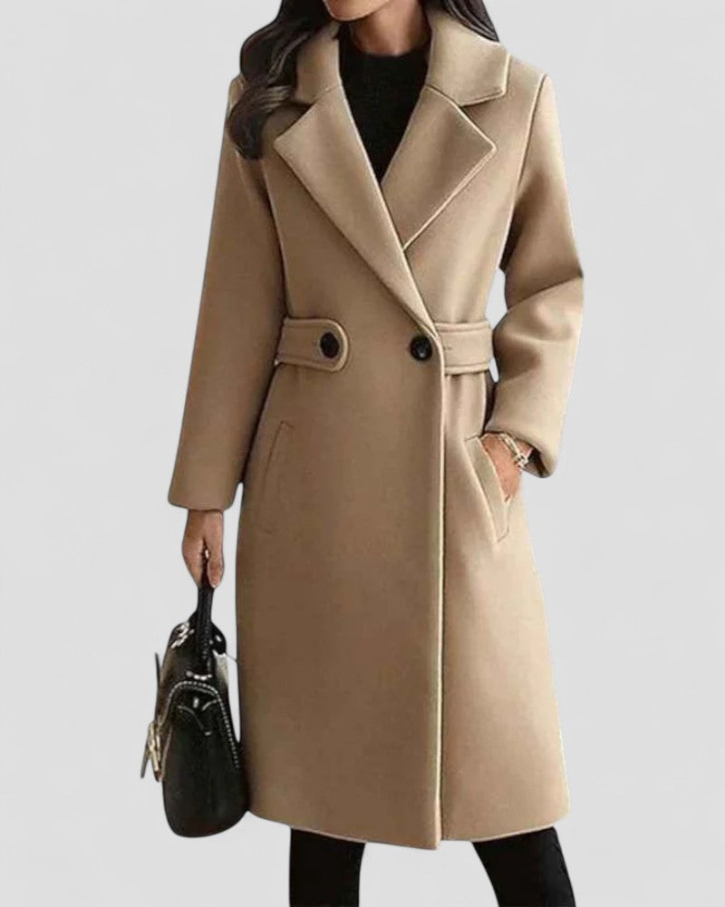 Maison Mary™ | Elegant Maxi Coat with Lapel Collar