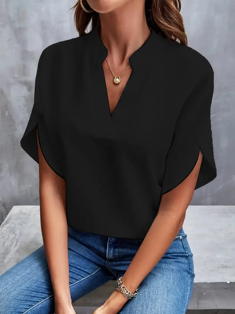 Maison Mary™ | Refined Lightweight V-Neck Blouse