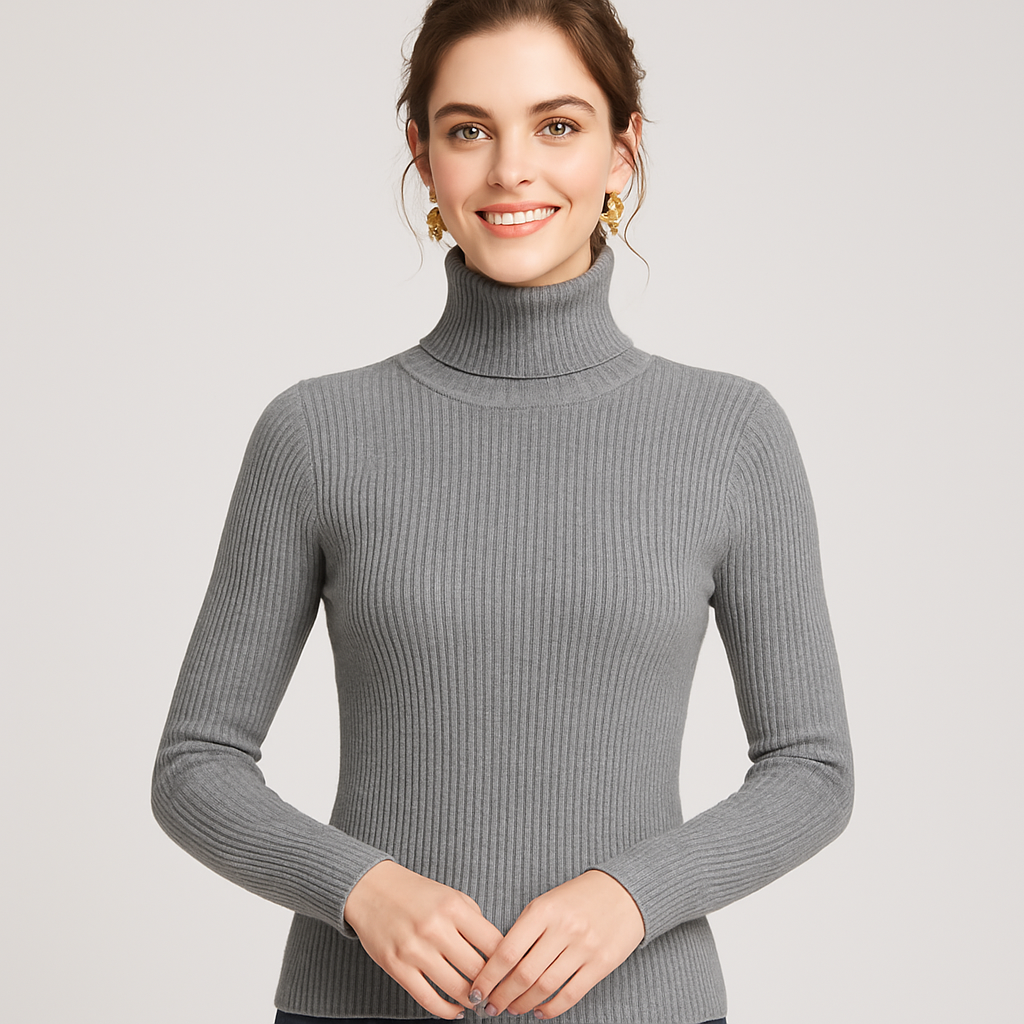 Maison Mary™ | Elegant Ribbed Turtleneck Sweater