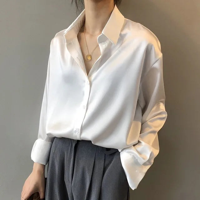 Maison Mary™ | Elegant Satin Blouse