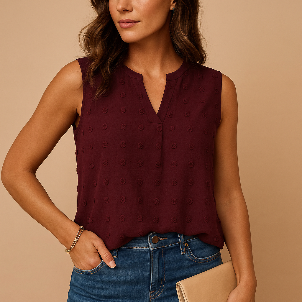 Maison Mary™ | Elegant Sleeveless V-Neck Top