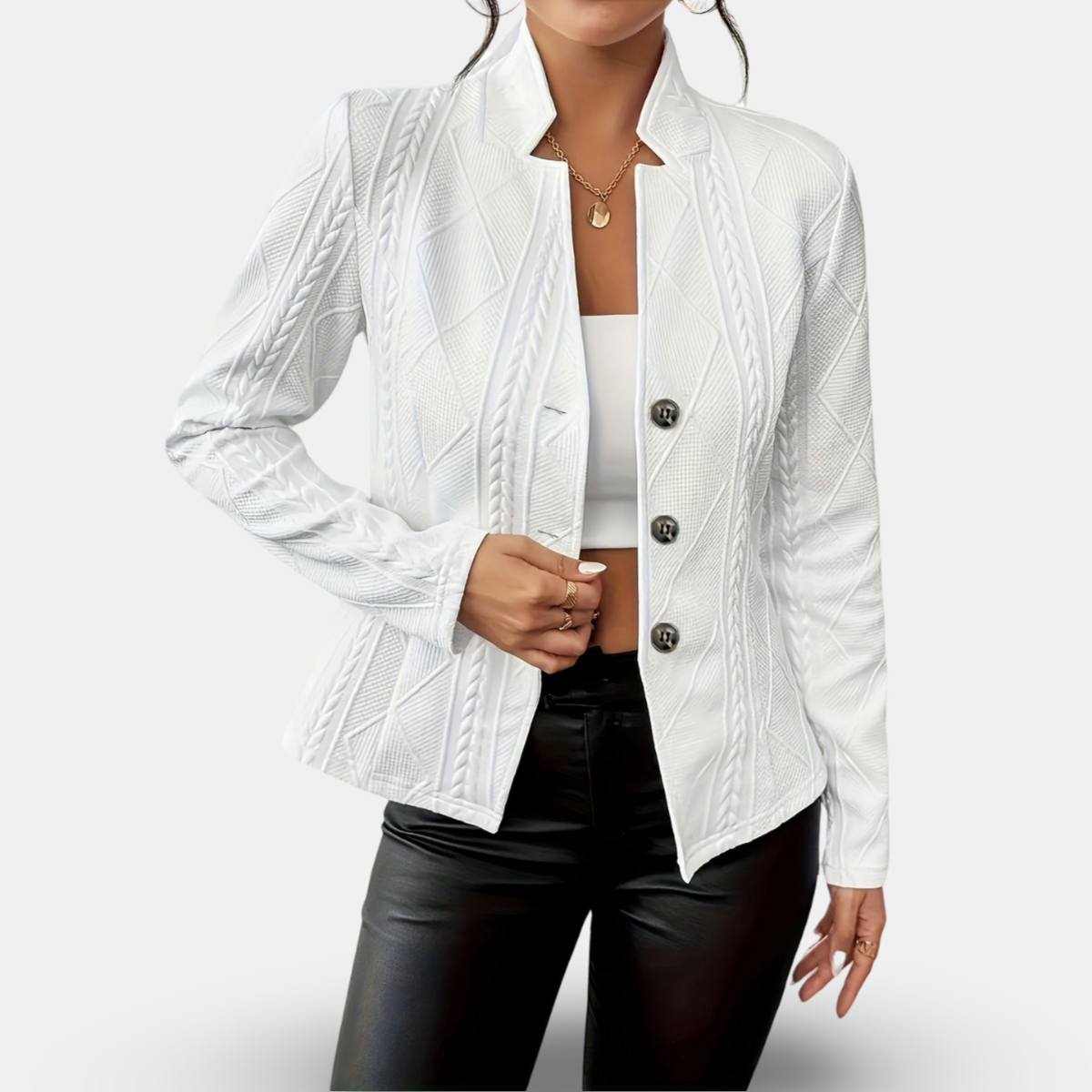 Maison Mary™ | Elegant Textured Blazer
