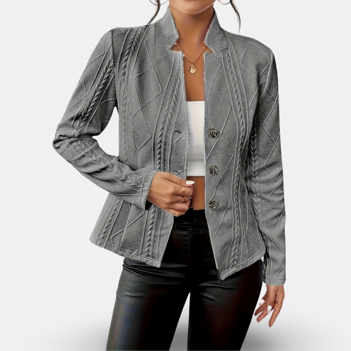Maison Mary™ | Elegant Textured Blazer