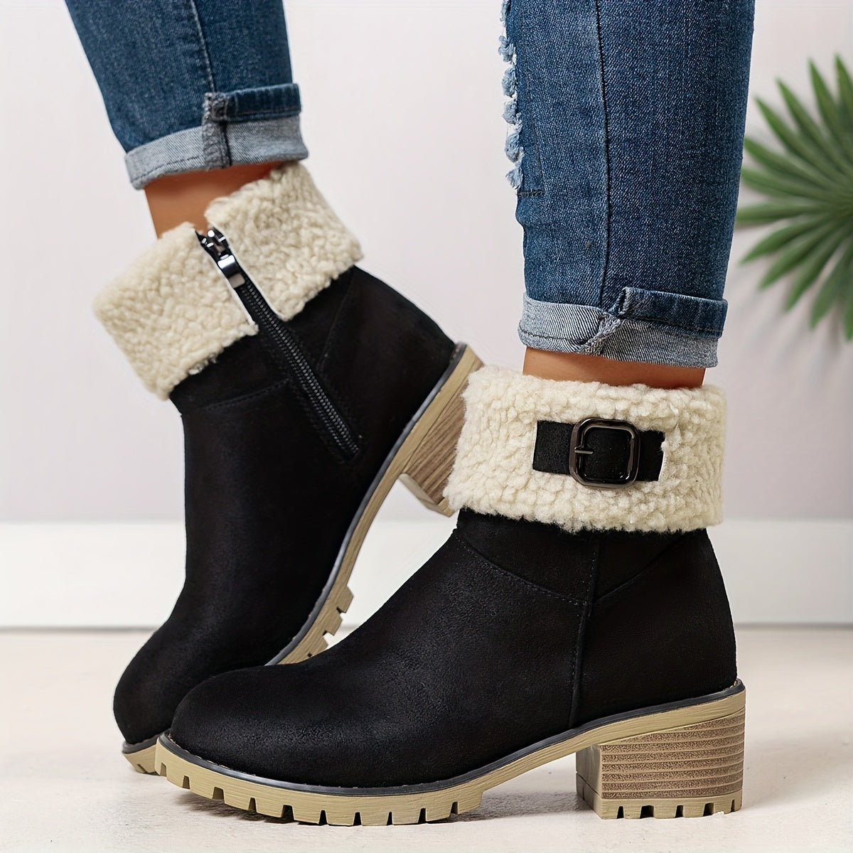 Maison Mary™ | Lynn Warm Fleece-Lined Ankle Boots