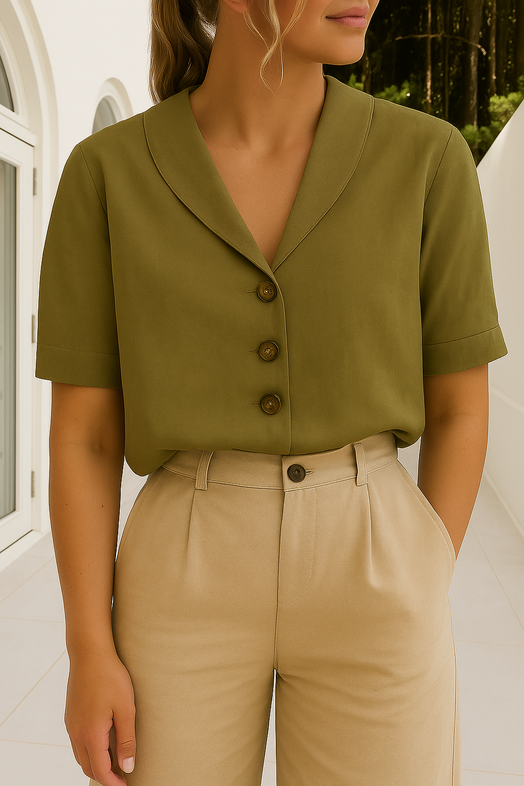 Maison Mary™ | Envelope Neck Blouse