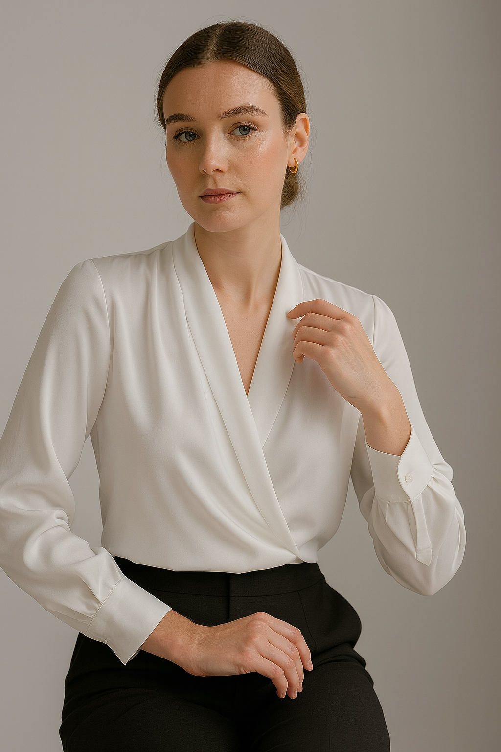 Maison Mary™ | Puff Sleeve Satin Blouse